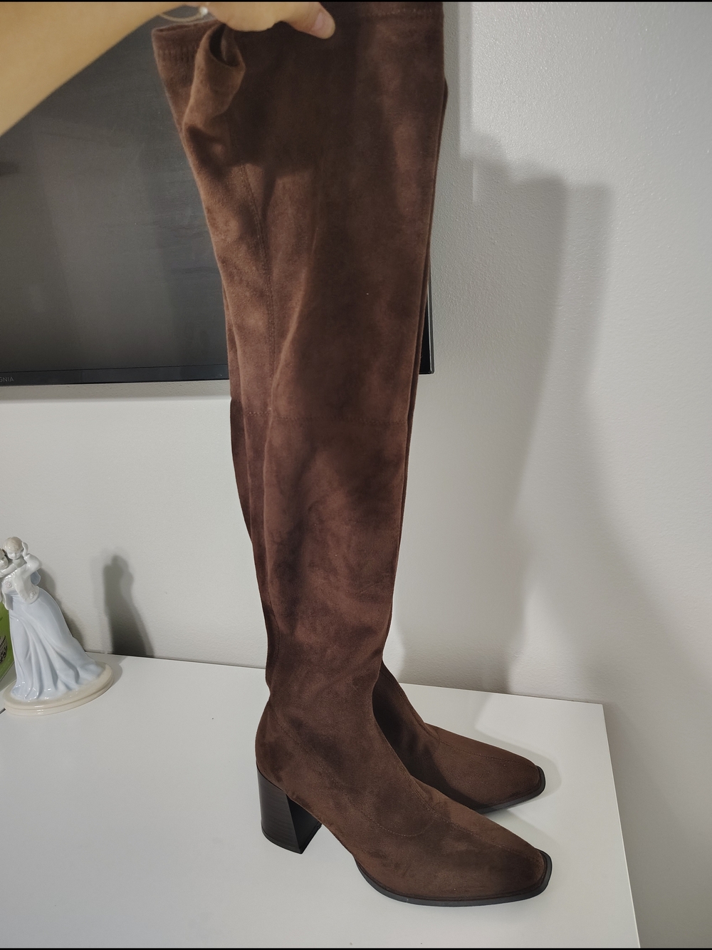 Women's Brown Over-the-Knee Block Heel Boots